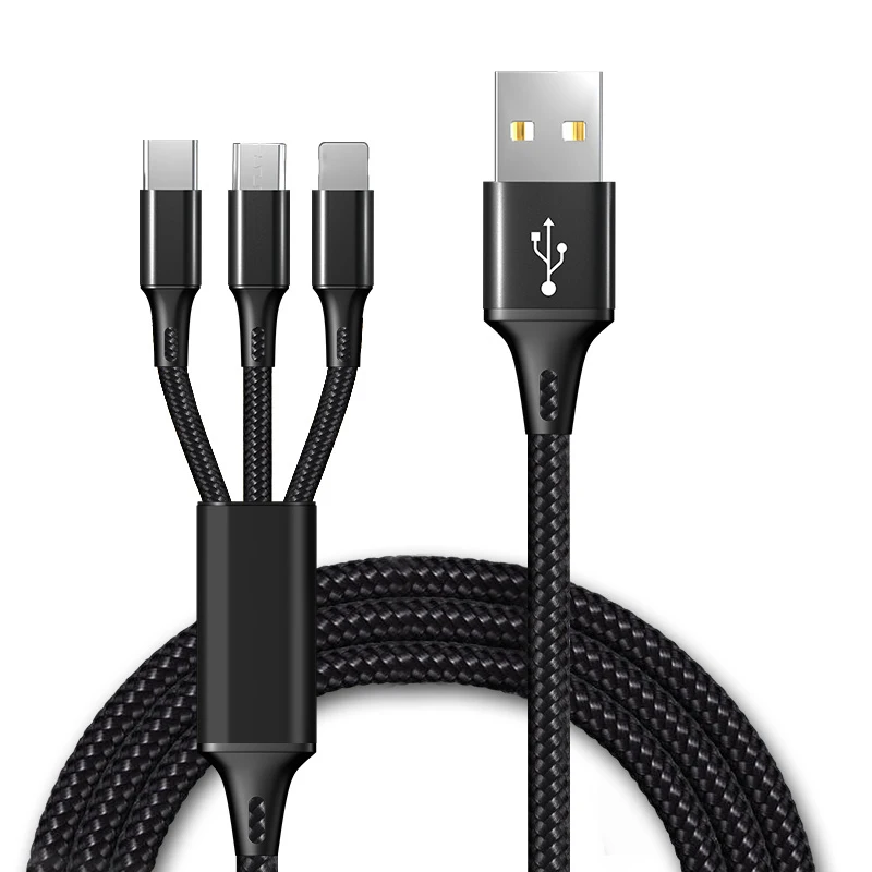 

3 in 1 USB Cable for Mobile Phone 2A Micro USB Type C Charger Cable for Huawei iPhone 11 pro XR XS Max X Fast Charging Cord