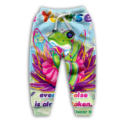 kids pants Детские толстовки с капюшоном с 3D принтом Лизы Франка толстовки с длинными рукавами и рисунком лягушки осенний пуловер с капюшоном для девочек и мальчиков футболки - Цвет: kids pants