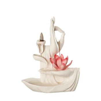 

Lotus Incense Burner Backflow Incense Holder Ceramic Handcrafted Backflow Incense Burner for Home Decor