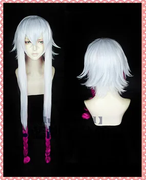 

New FGO Fate Grand Order Cosplay Asclepius Silver Rose Red Braid 105cm Long Halloween Synthetic Hair Heat Resistant Wig+ Wig Cap