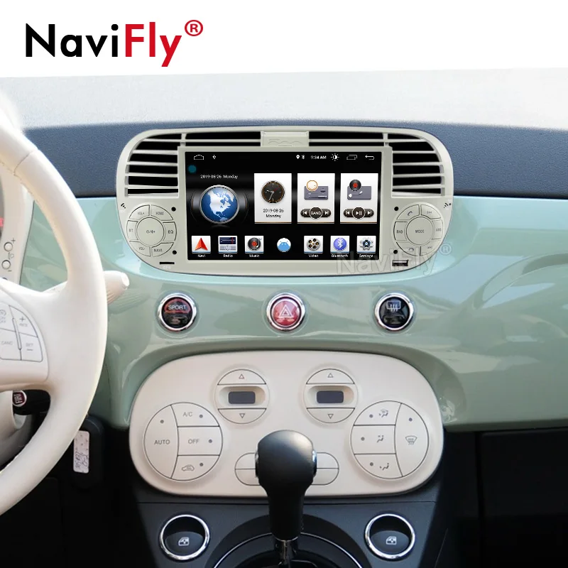 NaviFly Авто gps ips DSP Android 9 автомобильный проигрыватель с радио и gps для FIAT 500 2007- аудио радио авто стерео Автозвук gps головное устройство