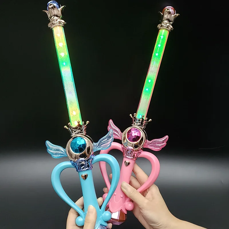 espada mágica Princesa música juego de simulación Cosplay de Sailor Moon Palo mágico eléctrico con sonido parpadeante para niñas mago 