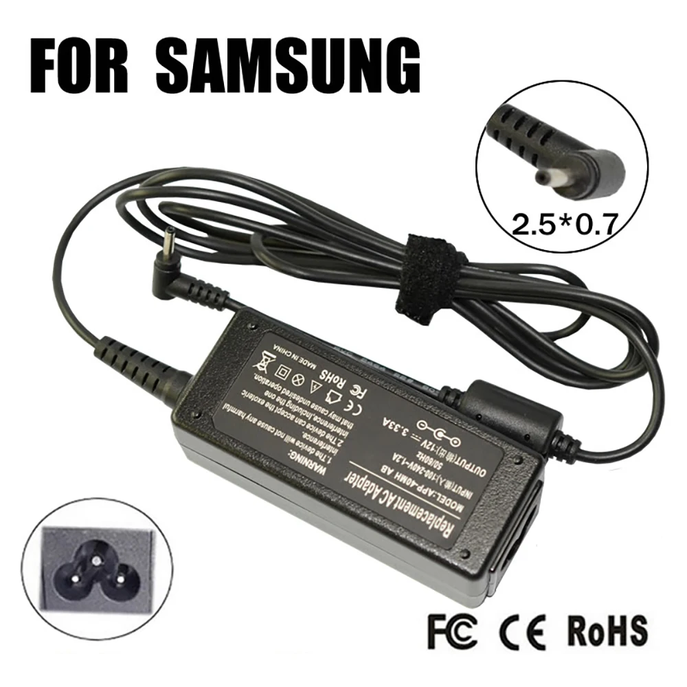 12V 3.33A 40 Вт Замена для Samsung 2 5*0 7 мм Универсальный ноутбук AC зарядное устройство