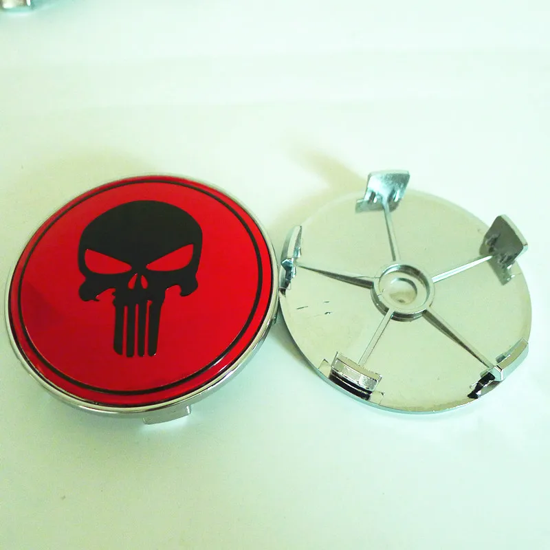 4pcs Car Wheel Center Hub Dust-proof Cap Cover Skull Badge Emblem Sticker 68mm 64mm 65mm car wheel hub covers