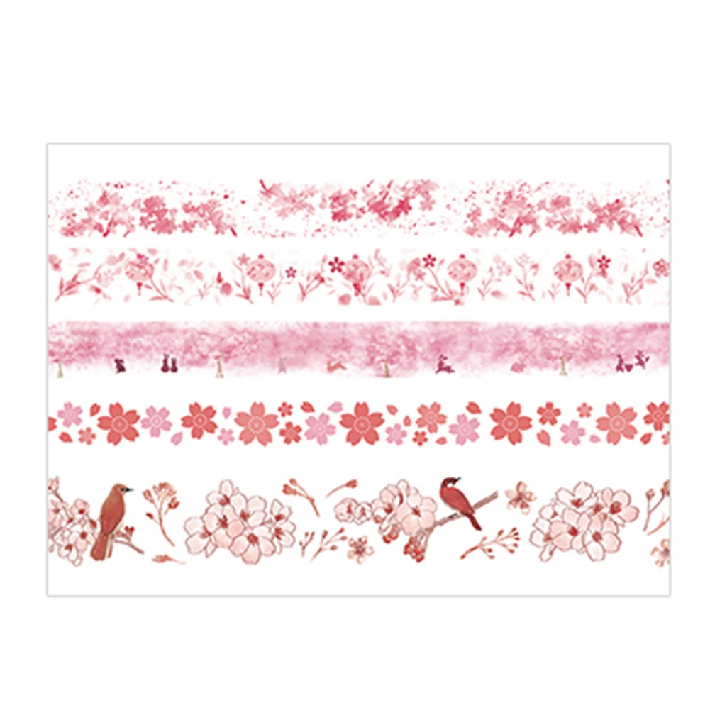 5 шт. красивый цветок Васи бумажная лента наклейки DIY Скрапбукинг дневник альбом декор