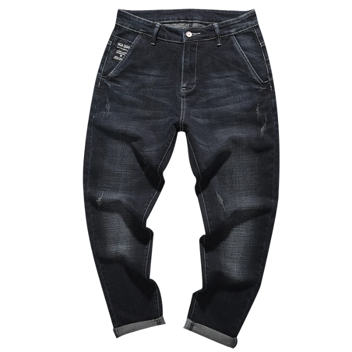 Новые повседневные корейские прямые мужские джинсы модные тонкие джинсы мужские джинсовые брюки
