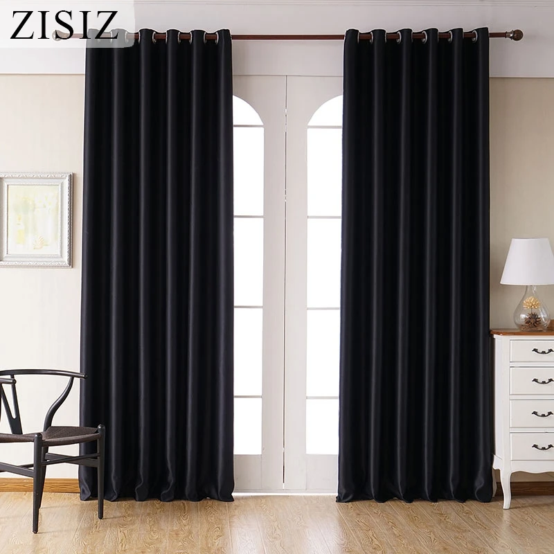 ZISIZ Solid Blackout Curtains For Living Room Bedroom Modern Window Kitchen Thick Finished Drapes | Дом и сад