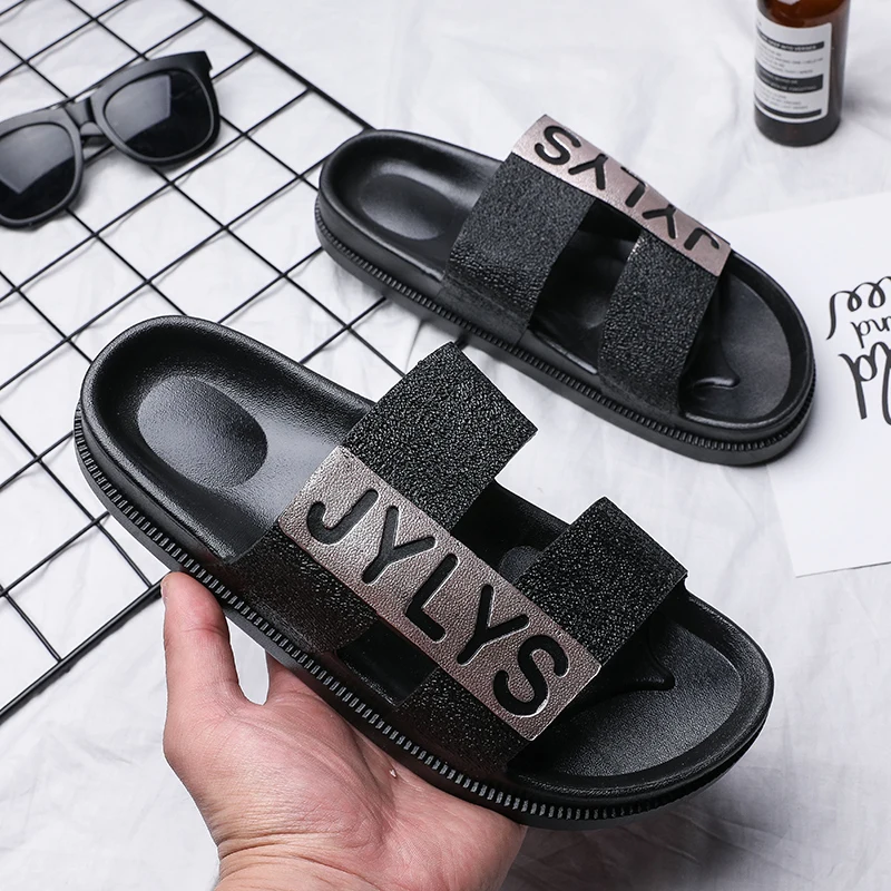 

Mens casual sandals ladies sandals and slippers couple models fashion wild thick bottom soft comfortable non-slip wear-resistant