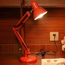 Современный светодиодный длинный поворотный рычаг, регулируемая классическая настольная лампа E27, настольная лампа с зажимом для учебы, офиса, ночник для чтения, прикроватная тумбочка