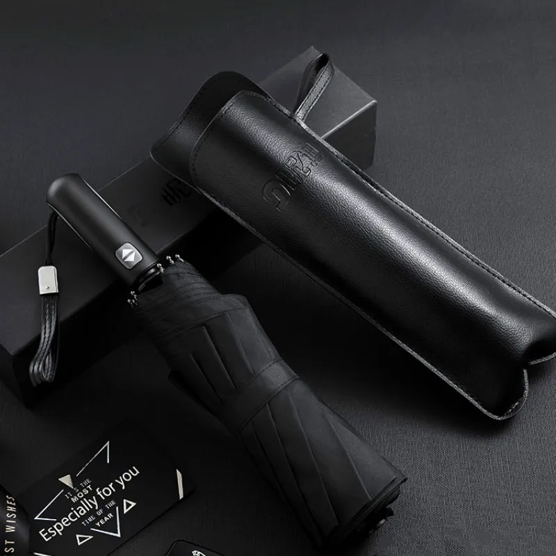 

Large Automatic Umbrella Rain Women Sunny and Rainy Windproof Three Folding Umbrella Clear Double Men's Paraguas Gift Box SY241