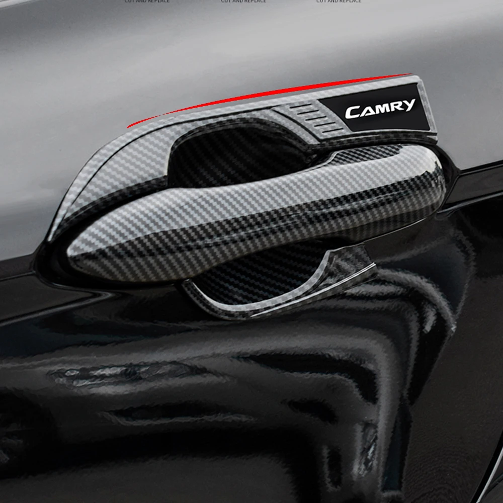 4 шт., автомобильные дверные ручки, накладки на запястье для Toyota Camry 70 V70 XV70, наклейки из углеродного волокна для авто