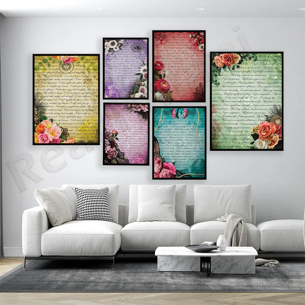 Affermazione Dei Chakra Della Radice, Corona, Chakra Del Cuore, Poster Di Affermazione Dei Chakra Sacrale, Decorazioni Per La Casa Di Arte Della Paret