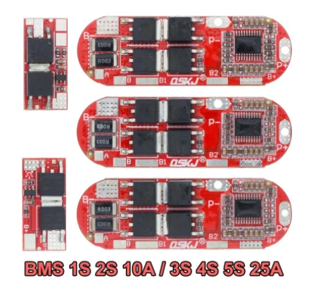 BMS 1S 2S 10A 3S 4S 25A Bms 18650 Защитная печатная плата для литий-ионной литий-полимерной