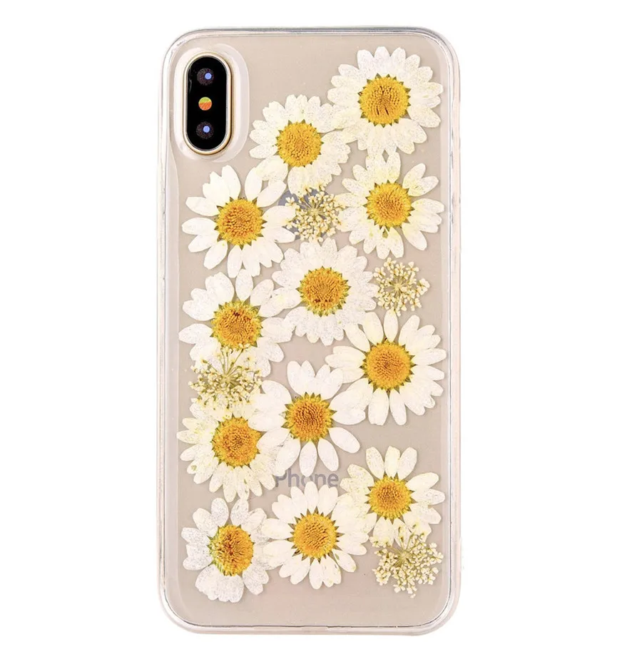 Real Dried Flowers Cute Transparent Soft Case For iPhone 11 X 6 6S 7 8 Plus 11 Pro Max Phone Cover For iphone XR XS Max Case - Цвет: 1