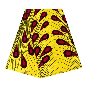 

Yellow African Cotton Veritable Wax Fabric For Women Dress Suit 2019 New Design Print Ankara Nigerian Real Wax Fabric