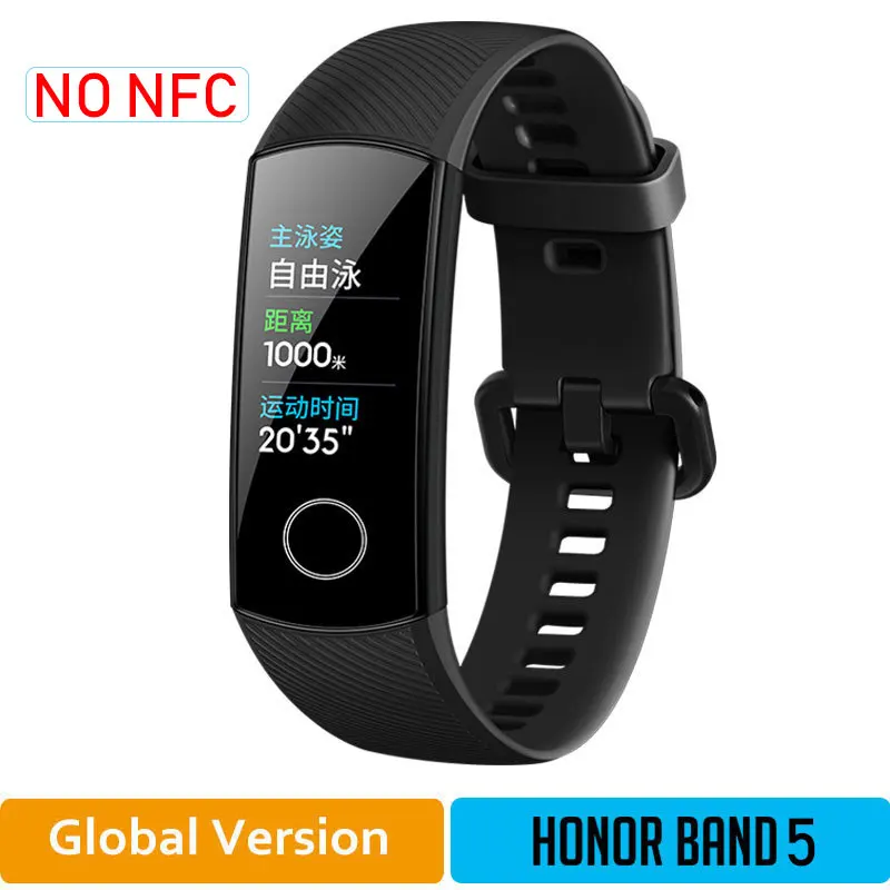 BlackGlobal5 Глобальная версия HONOR Band 5 Смарт-браслет Оксиметр крови кислород несколько циферблатов сердечного ритма фитнес-трекер сна шагомер NFC - Цвет: BlackGlobal5