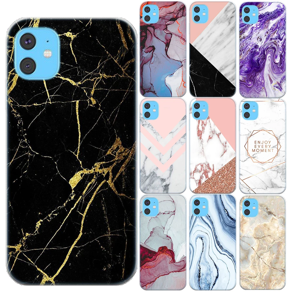 Мраморный камень геометрический Мягкий чехол из ТПУ для Capa iPhone 12 11 Pro Max X XS XR 8 7 6 6S