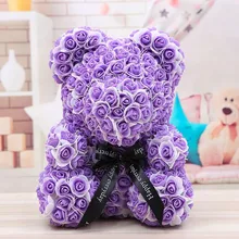 Двухцветный плюшевый медведь Роза медведь искусственные розы Пена Розы Цветок День святого Валентина подарки День Матери