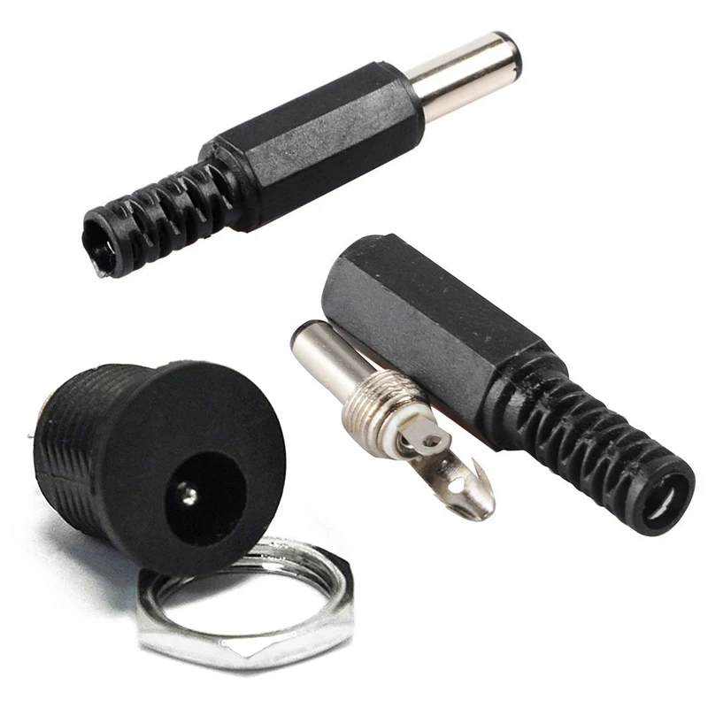 100 шт. 5,5X2,1 мм DC Мощность Plug: 50 шт. Мужской припоя бочка, кончик Гнездовой разъем Jack прямые разъемы, прибор для контроля уровня сахара в крови с 50 DC-022 отверстие резьбовое N