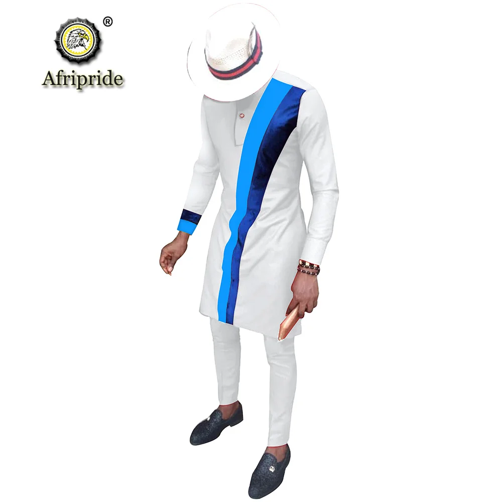 

Men`s Casual African Clothing Long Sleeve Shirts and Pants Suit Dashiki Outfits Ankara Attire Plus Size AFRIPRIDE S2016002