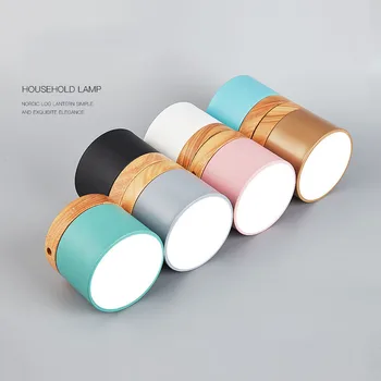 

Nordic downlight window balcony macaroon solid wood corridor ceiling lamp ceiling LED downlight