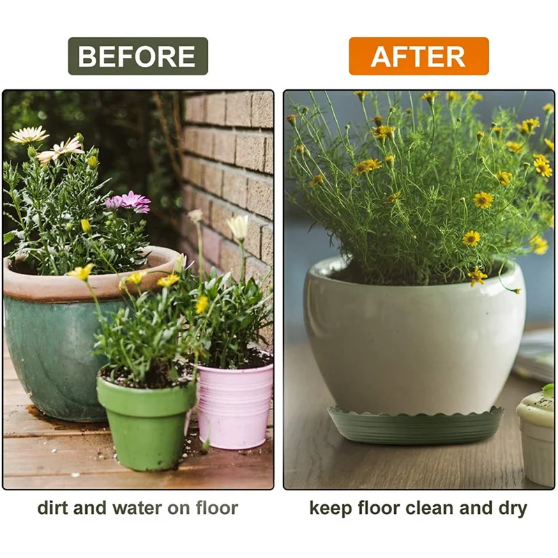 10 Inch Plastic Saucer Tray for Plant Flower Pot of Garden Indoor Outdoor 12 Pack