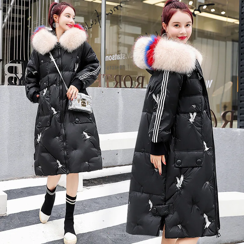 

Cotton-padded Clothes Women's Mid-length 2018 Winter New Style Korean-style Waist Hugging Elegant over-the-Knee down Jacket Cott