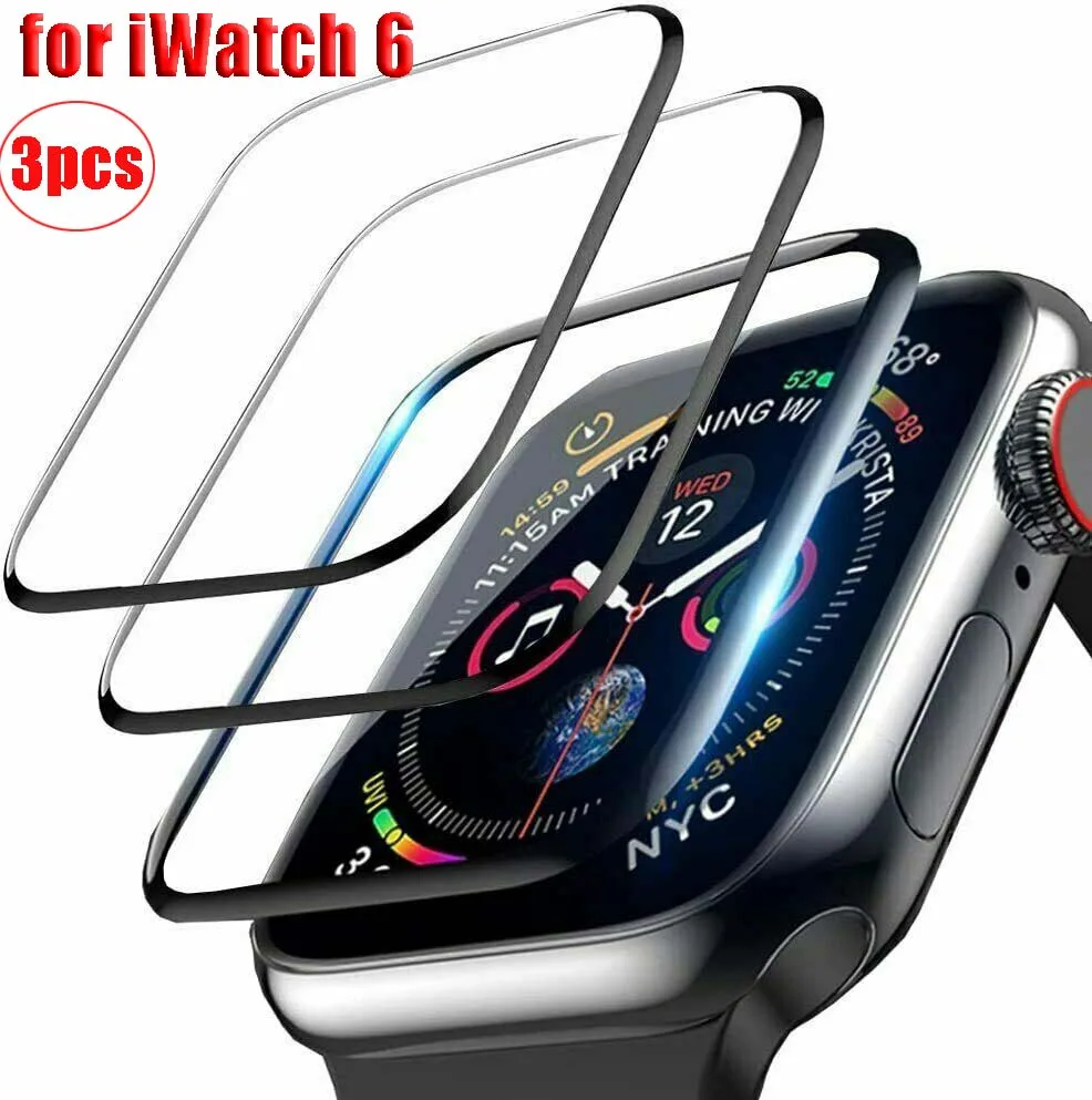 

For iWatch Series 6 SE Full Cover Curved Edge Tempered Glass Screen Protector 40mm 44mm Screen Protectors