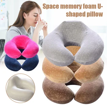 

U-Shaped Neck Pillow Memory Foam Travel Neck Support Head Pillows Sleeps Pillow for Car Driving LXY9