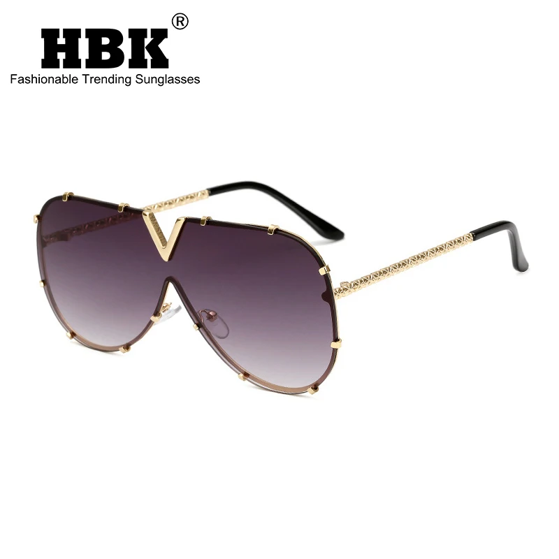 

HBK New Fashion High Quality Sunglasses For Women One Piece Vintage Oversized Paw Sun Glasses Men Hip Hop Punk Eyewear UV400
