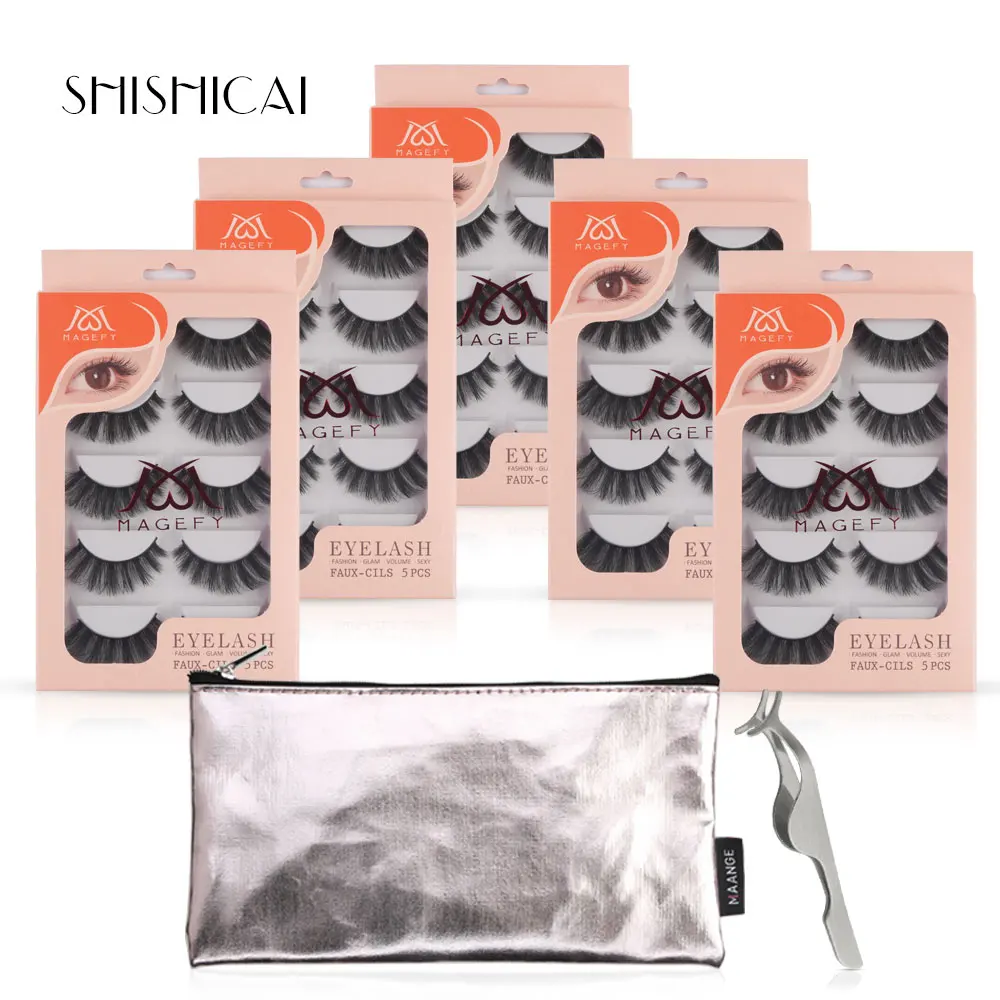 

25 Pairs Mink Eyelashes 3D Mink Lashes Fake Eyelashes Natural 3d False Lashes Extension Tweezer with Makeup bag