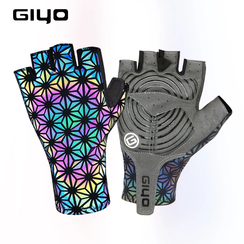 Giyo Breathable Lycra Fabric Unisex Cycling Gloves Road Bike Riding MTB DH Racing Outdoor Mittens Bicycle Half Finger Glove 5