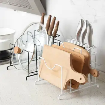 

Pot Rack Rest Pan Dishes Knife Chopping Board Lid Rack Stand Holder Kitchen Cooking Utensil Tool Storage Holder Racks Shelf