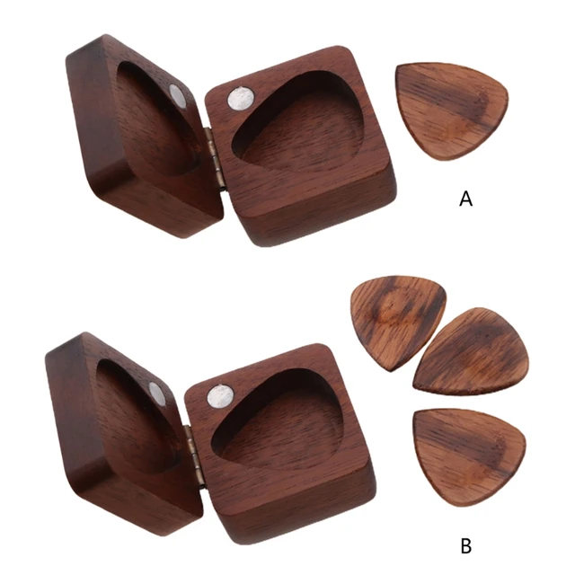 Guitar Pick Storage Box Wooden Guitar Pick Holder Case Electric Guitar Guitar Accessories Organizer