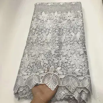

Latest french lace fabric with cord guipure latest high quality african Water-soluble fabric 2020 african guipure lace fabric