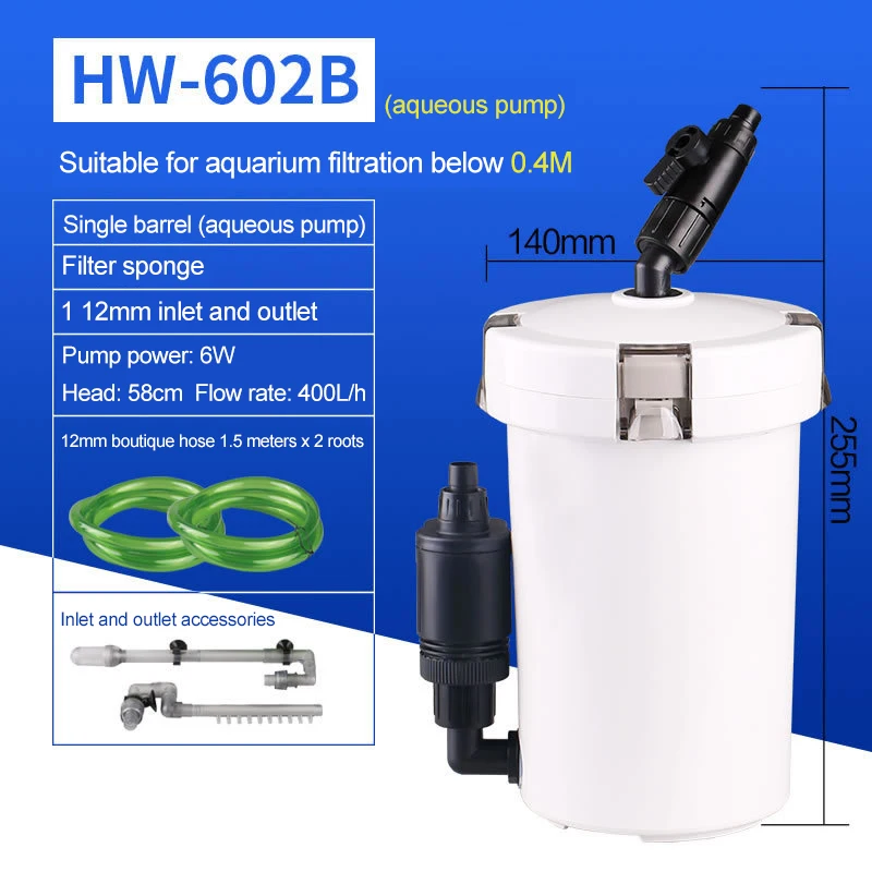 with aqueous pump 110 V-240 V 6 Вт LED аквариум фильтр насос для аквариума от китайского производителя фильтр ультра-тихий Аквариум Внешний канистра предварительный фильтр предварительной очистки ведро с водный насос - Цвет: with aqueous pump