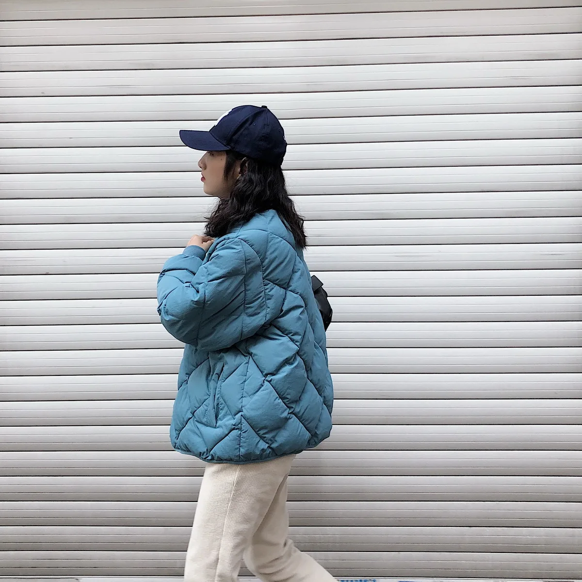 

Nini Winter Crew Neck Cotton Overcoat Women's Korean-style Warm Small Cotton-Padded Jacket 2018 New Style Loose-Fit Rhombus Cott
