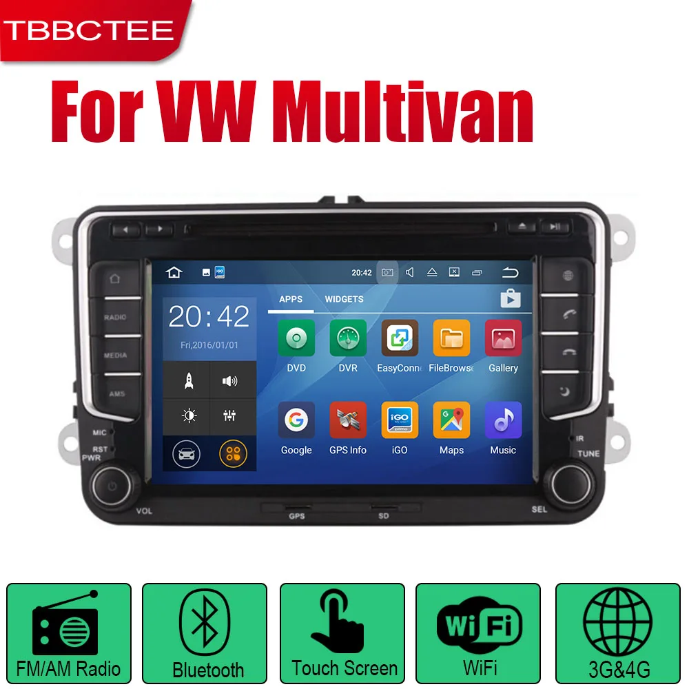 Standard machine TBBCTEE Android автомобильный Радио Стерео gps навигация для Volkswagen VW Multivan 2010~ BT wifi 2din автомобильный Радио мультимедийный плеер - Цвет: Standard machine