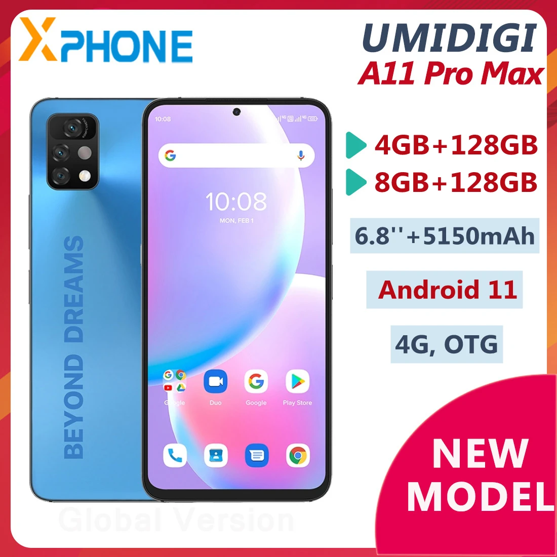 UMIDIGI A11 Pro Max смартфон 4 ГБ 8 128 экран 6 дюймов Android 11 Восьмиядерный | Мобильные
