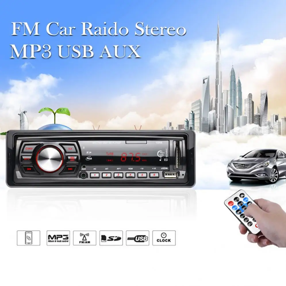 Универсальный автомобильный Аудиомагнитола 50Wx4 usb MP3-плеер 12 В fm-радио приемник светодиодный стерео дисплей SD USB mp3 WMA радио Музыкальный плеер