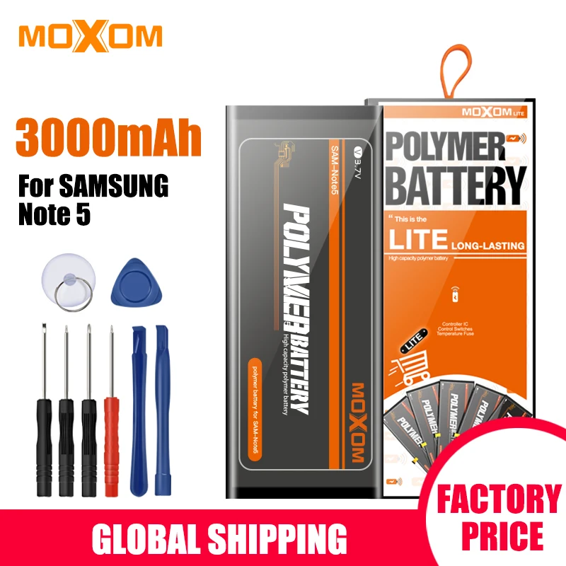 MOXOM EB-BN920ABE батарея для Samsung Galaxy Note5 N9200 N920T N920C 2800mAh Высокая совместимость 3 7 V с