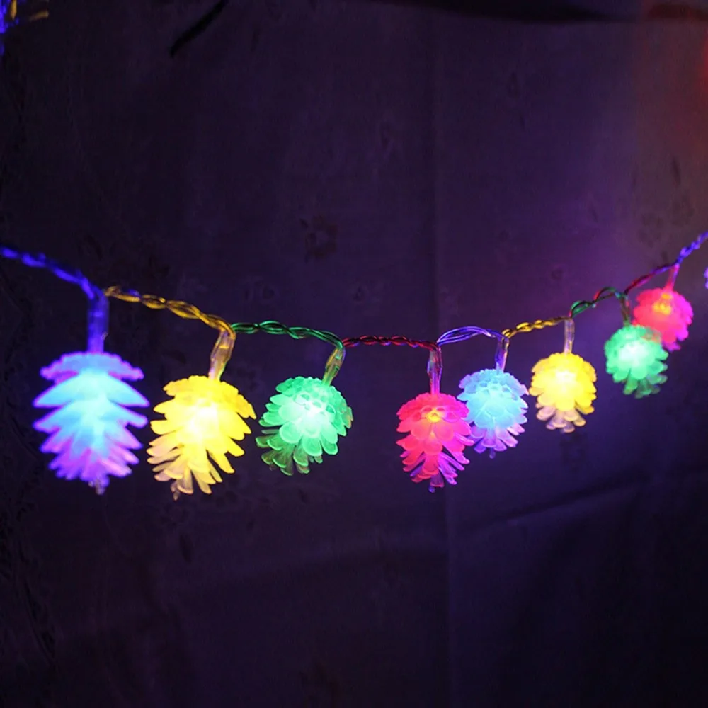 

2M 20LEDS Fairy Lights Christmas Pine Cones LED String Lights Battery Operated Indoor Outdoor Decor For Party Wedding Garden
