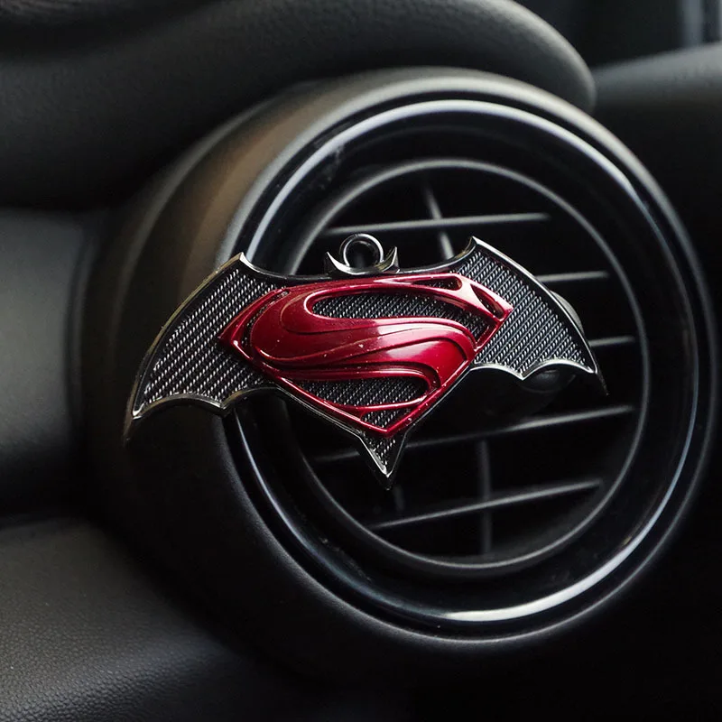 

Car Styling Air Freshener Clip Air Condition Vent Perfume For The Avengers Marvel Spiderman Ironman Batman Fans FREE 2 PERFUME