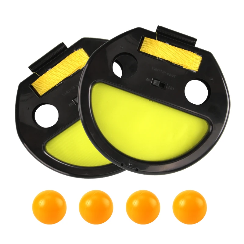 2 Rackets 1 Set Throw Ball Game Portable Indoor Outdoor Sport Toys Tennis Trainer Training with High Elastic Balls Home Fitness