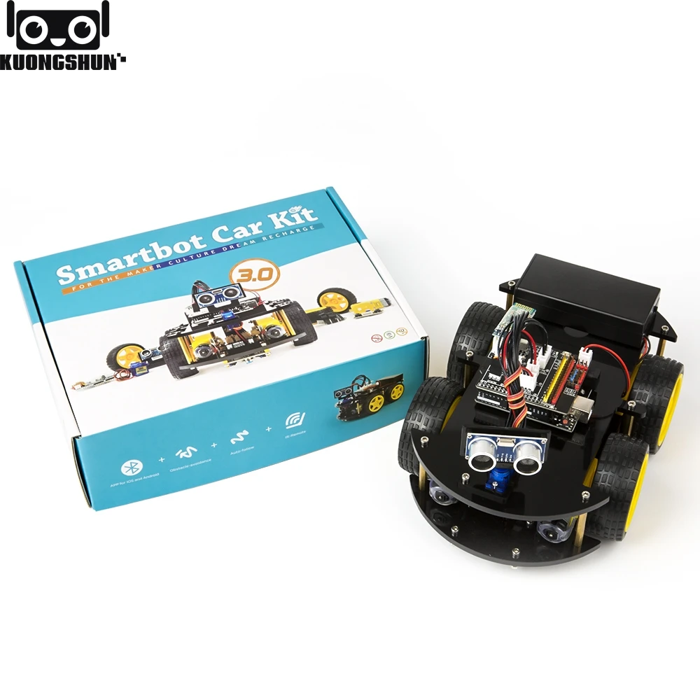 Новейший умный и развивающий игрушечный автомобиль для Arduino UNO R3 стартовый набор с учебником