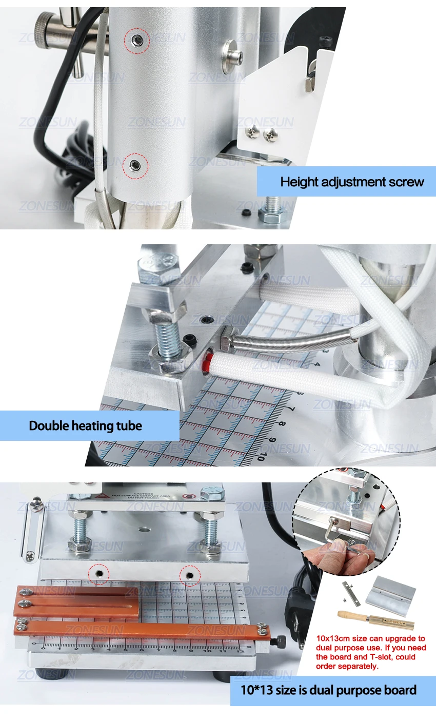 ZONESUN ZS90 машина для горячего тиснения фольгой ручная Бронзирующая машина для ПВХ карты кожи и бумаги штамповочная машина