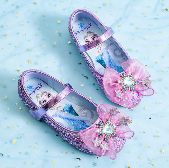 Disney Children Princess Frozen Shoes  Children Elsa Princess Sandals -  Disney Girls - Aliexpress