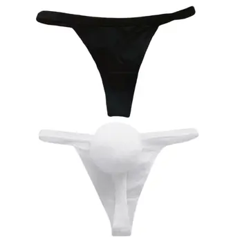 

Cosplay Bunny Girl Underwear Removable Rabbit Hair Pompom Ball Tail G-String Low Waist Cotton Solid Color Lolita Thong Briefs
