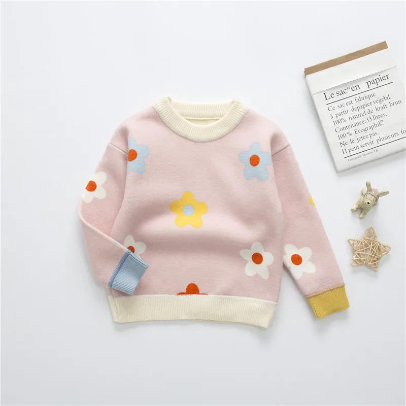 New baby sweater children's print girl boy clothes cute toddler girl clothes suit pullover 1234 baby sweater warm top children's - Цвет: 3