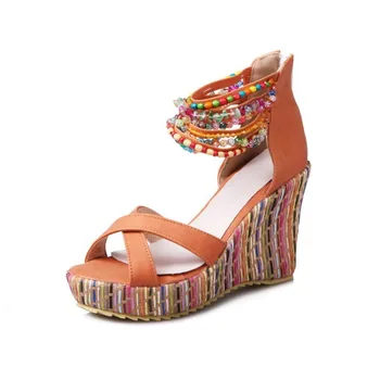 

With High With Style Manual Beads Sandals Woman Will Code 40-43